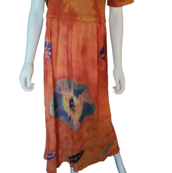 Caribbean Pacific Maxi Dress M/L Orange NWT - Picture 2 of 4